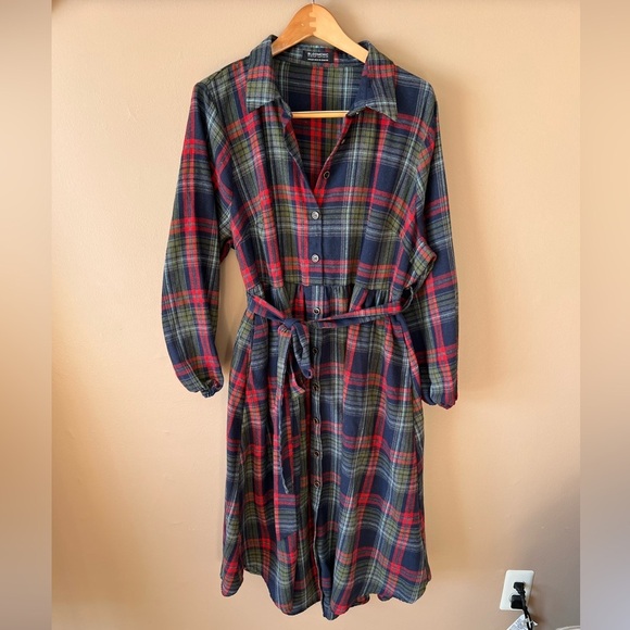 BloomChic Dresses & Skirts - BloomChic Multicolor Plaid Long Sleeve Flannel Dress